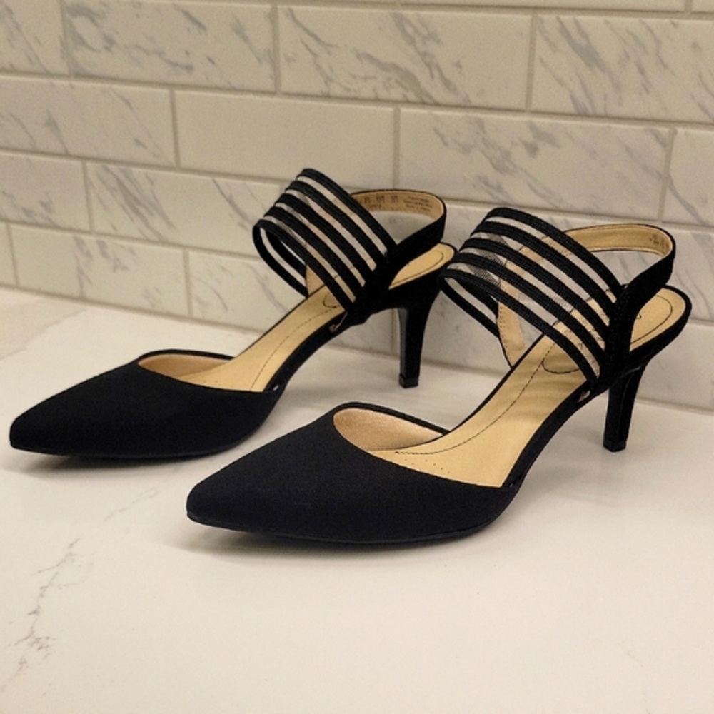 Life Stride Sanya Black Heels 7.5